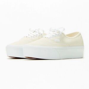 Authentic Vans Platform Sneakers Ivory Size 8.5